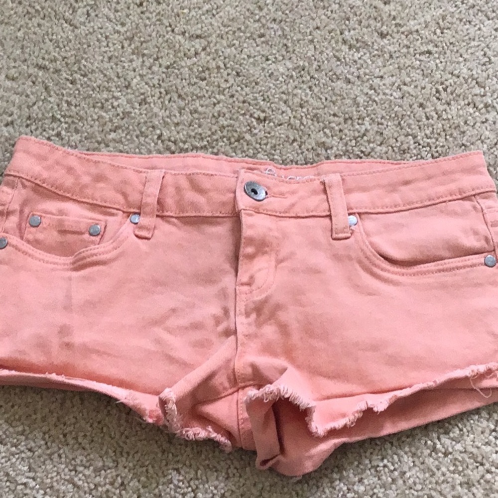 Peach distressed shorts size 4